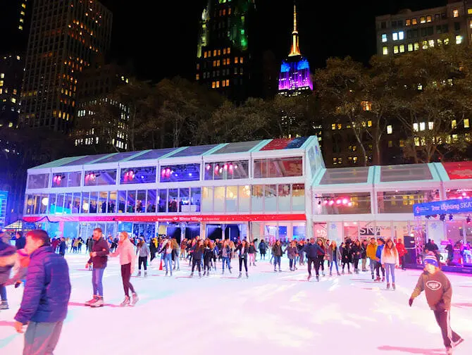 Skridskoåkning i New York - Bryant Park