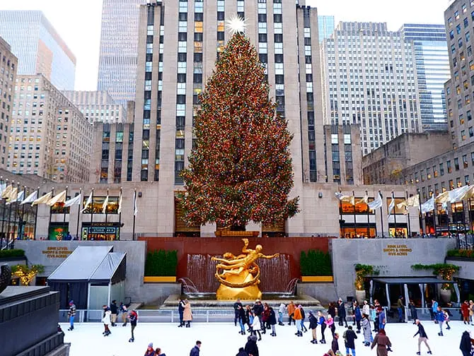 Skridskoåkning i New York - Rockefeller isrink