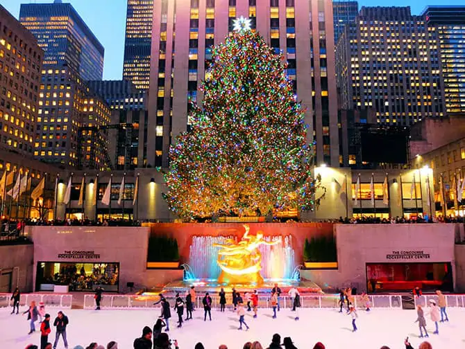 Skridskoåkning i New York - Skridskoåkning vid Rockefeller Center