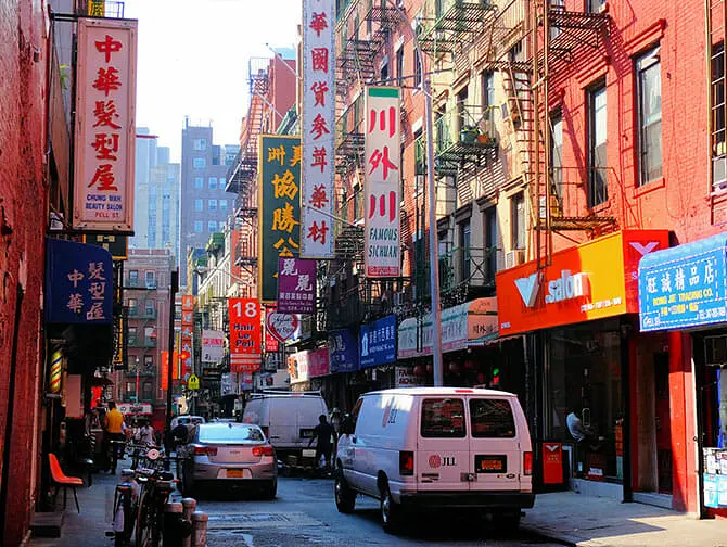 Saker att göra i Chinatown New York - Typisk byggnad