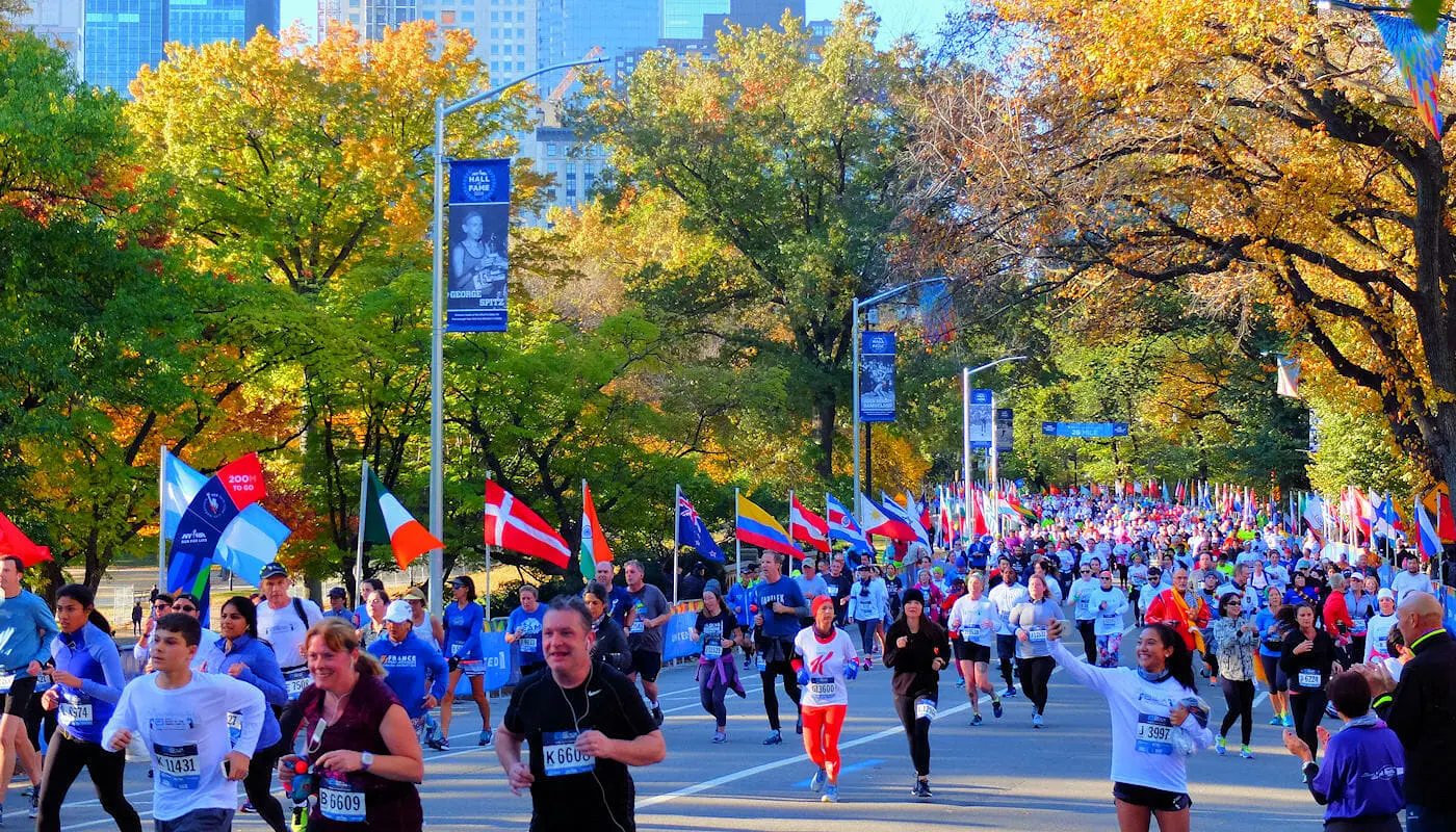 New York Marathon - Löpare i Central Park