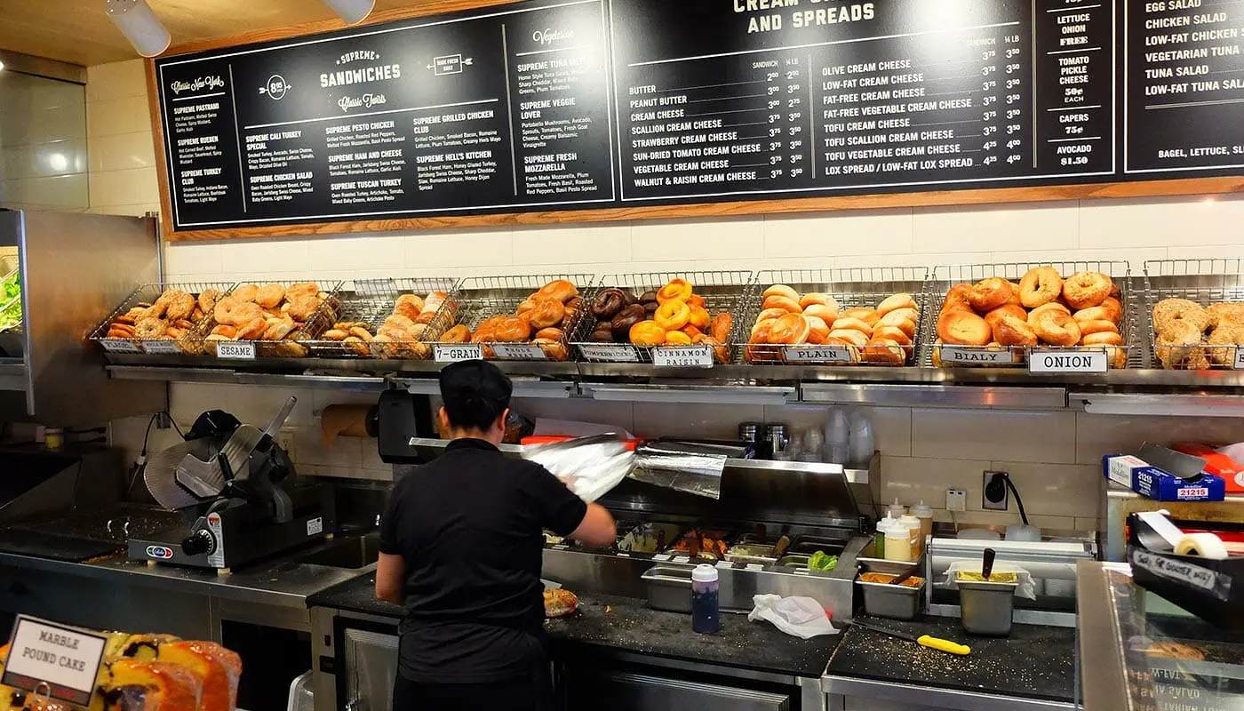 B&auml;sta st&auml;llena f&ouml;r bagel och kaffe i New York - Pick A Bagel