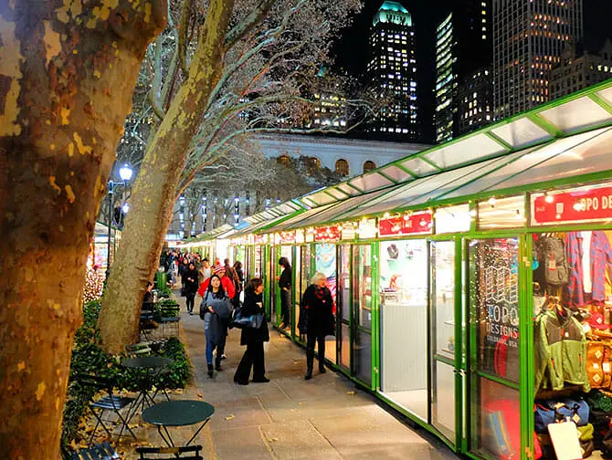 Marknader i New York - Bryant Park utsmyckning