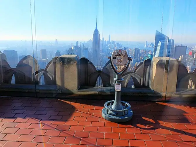 Nyårsdagen i New York - Top of the Rock vid solnedgång