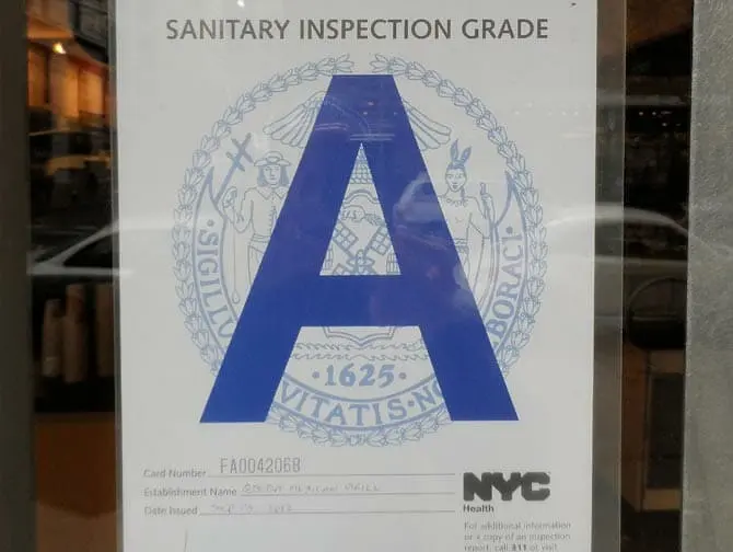 Hygienen på restauranger i NYC - Betyg A