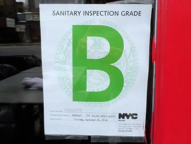 Hygienen på restauranger i NYC - Betyg B
