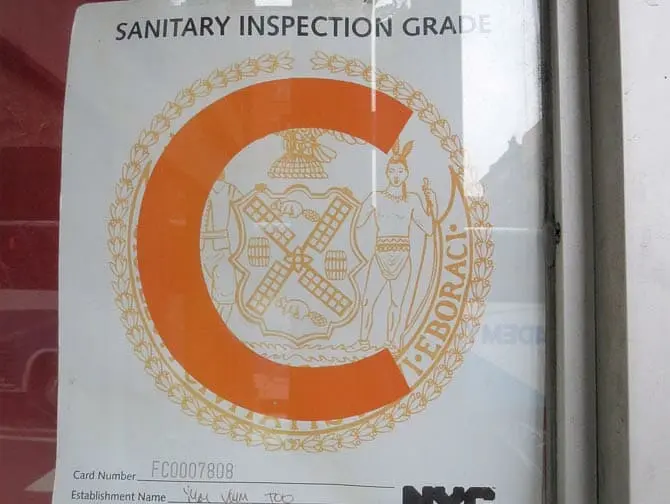 Hygienen på restauranger i NYC - Betyg C