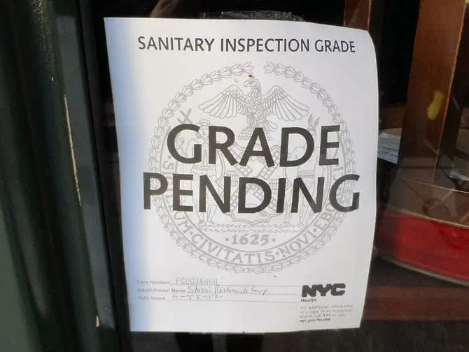 Hygienen på restauranger i NYC - Betyg har ännu inte satts