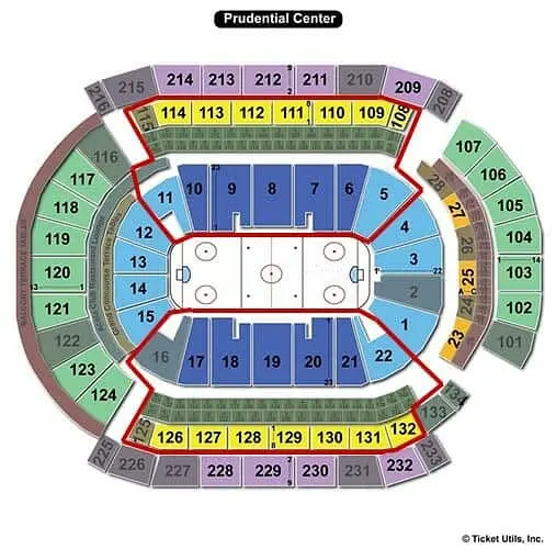 New Jersey Devils - Prudential Center platskarta