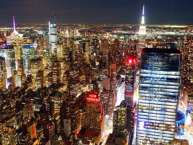 Edge New York biljetter - Utsikt på kvällen