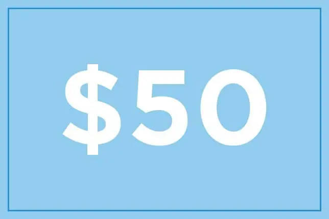 Gift certificate dollar 50