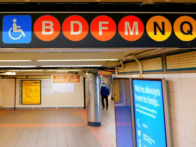 Faciliteter för personer med funktionsnedsättning i New York - Tunnelbana