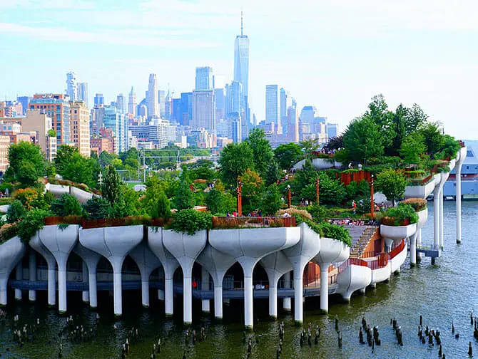 Little Island i New York - Park på pålar