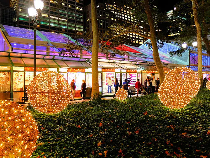Julmarknader i Bryant Park