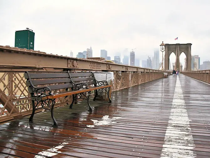 Regn i New York - Brooklynbron
