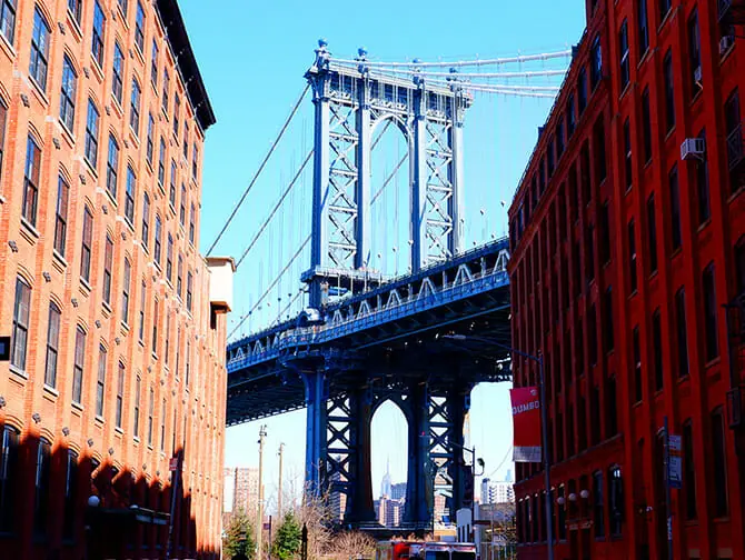 New York promenadrutter - DUMBO-Brooklyn Bridge intryck