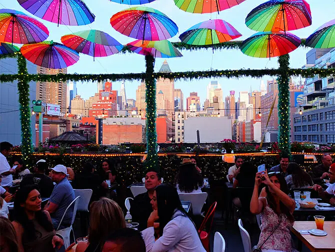 Restaurang i New York - Utsikt fr&aring;n Cantina Rooftop
