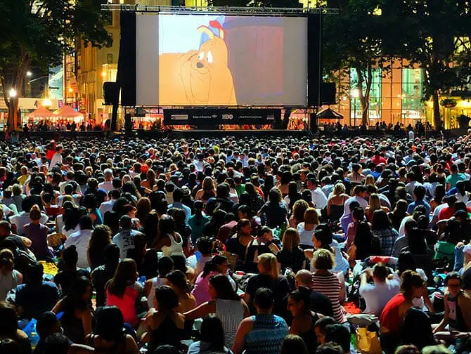 Bryant Park in New York Free film