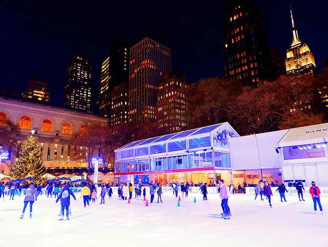 Bryant Park in New York Ice skating