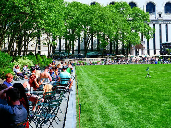 Bryant Park in New York Public Library