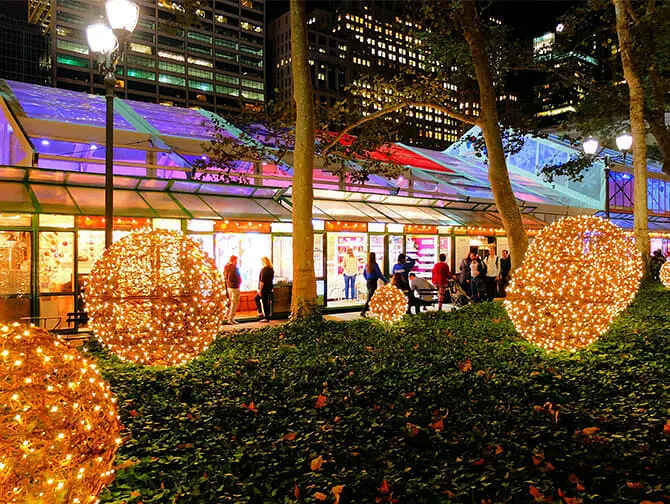 Bryant Park in New York Winter Village