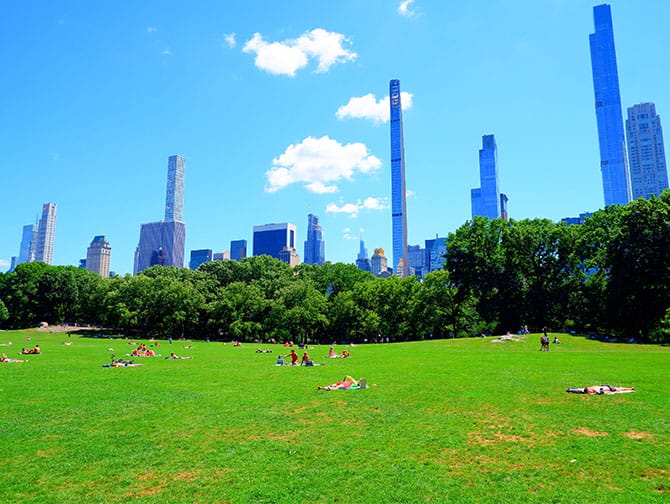 Hyra cykel i New York med picknick -Plats för picknick