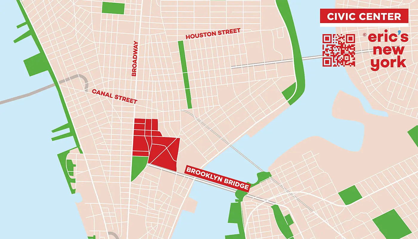 Civic Center i New York - Gratis Karta