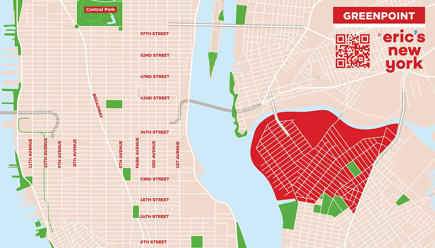 Greenpoint i New York - Gratis Karta