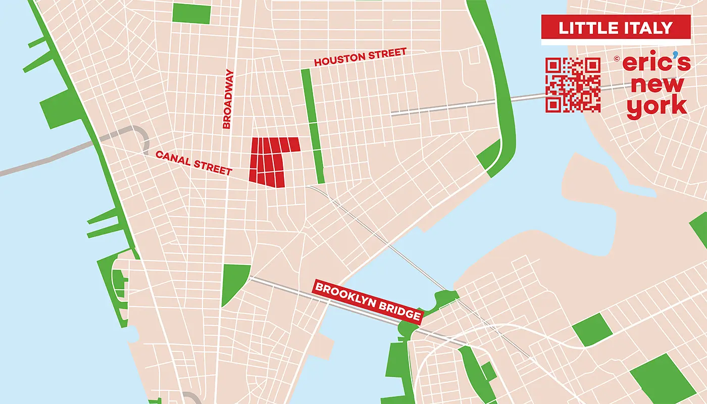 Little Italy i New York - Gratis Karta