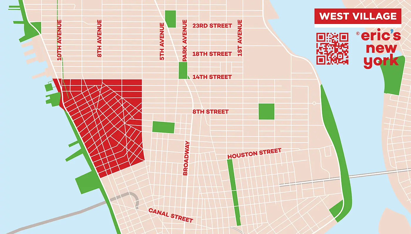 West Village i New York - Gratis Karta