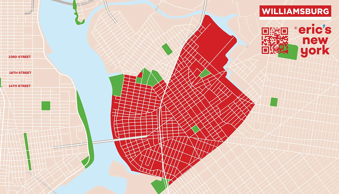 Williamsburg i New York - Gratis Karta