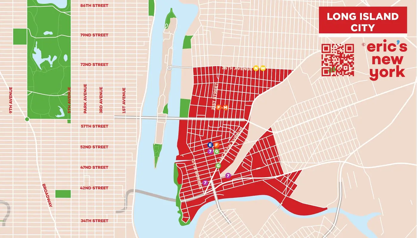 Hotell i Long Island City - Karta &ouml;ver Long Island City