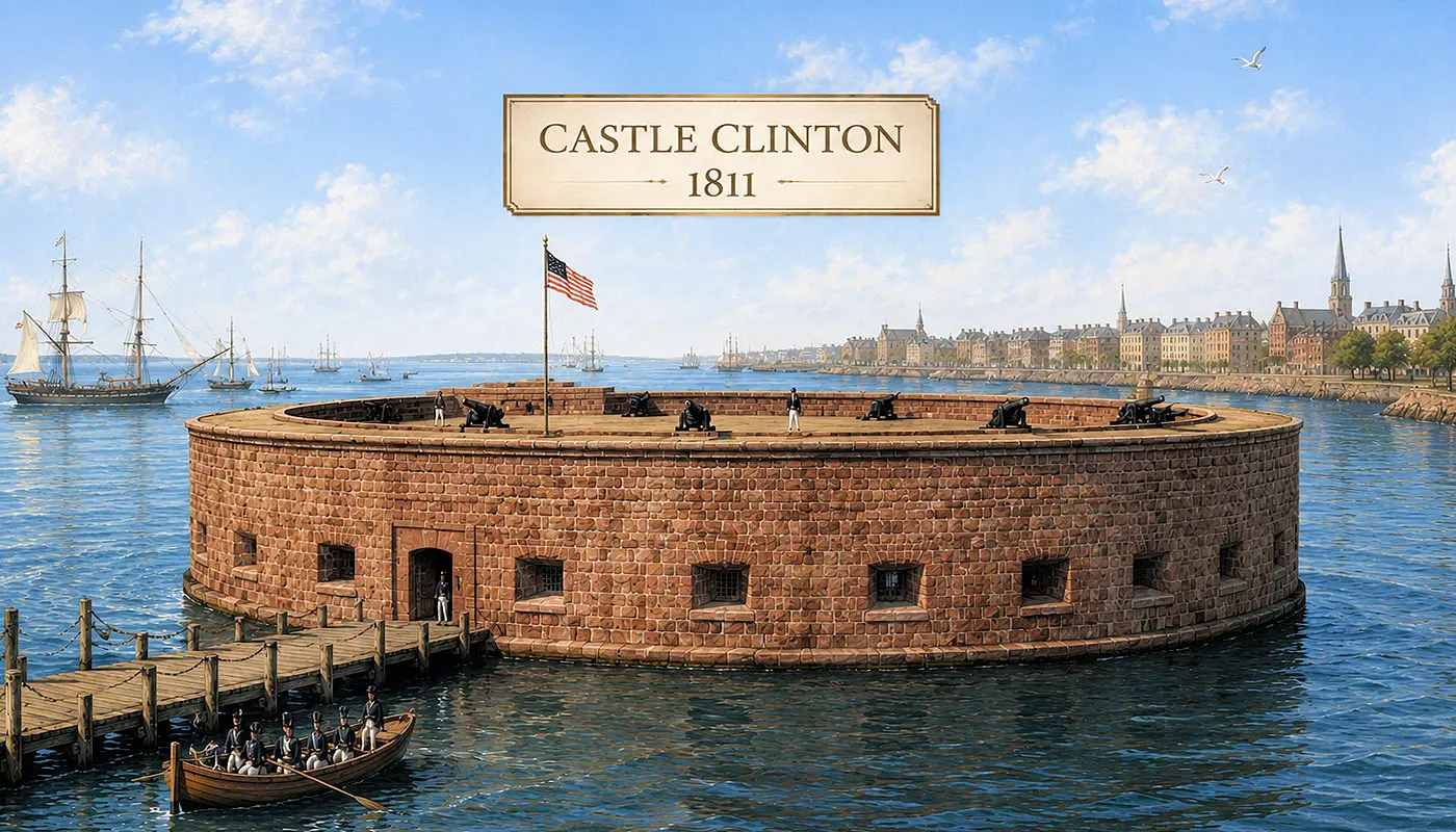 Castle Clinton i New York – En bild av hur Castle Clinton såg ut